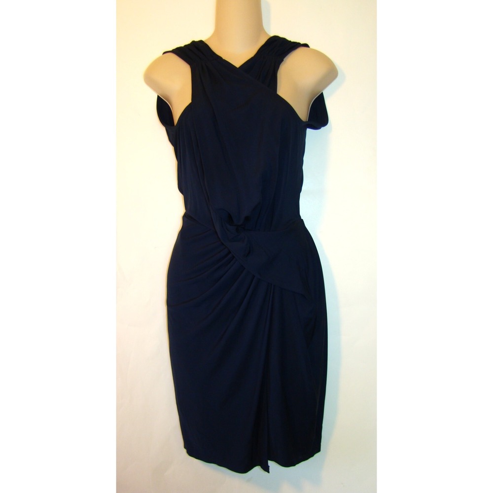Haute Hippie Criss Cross Jersey Dress Navy Blue Size XS     D121